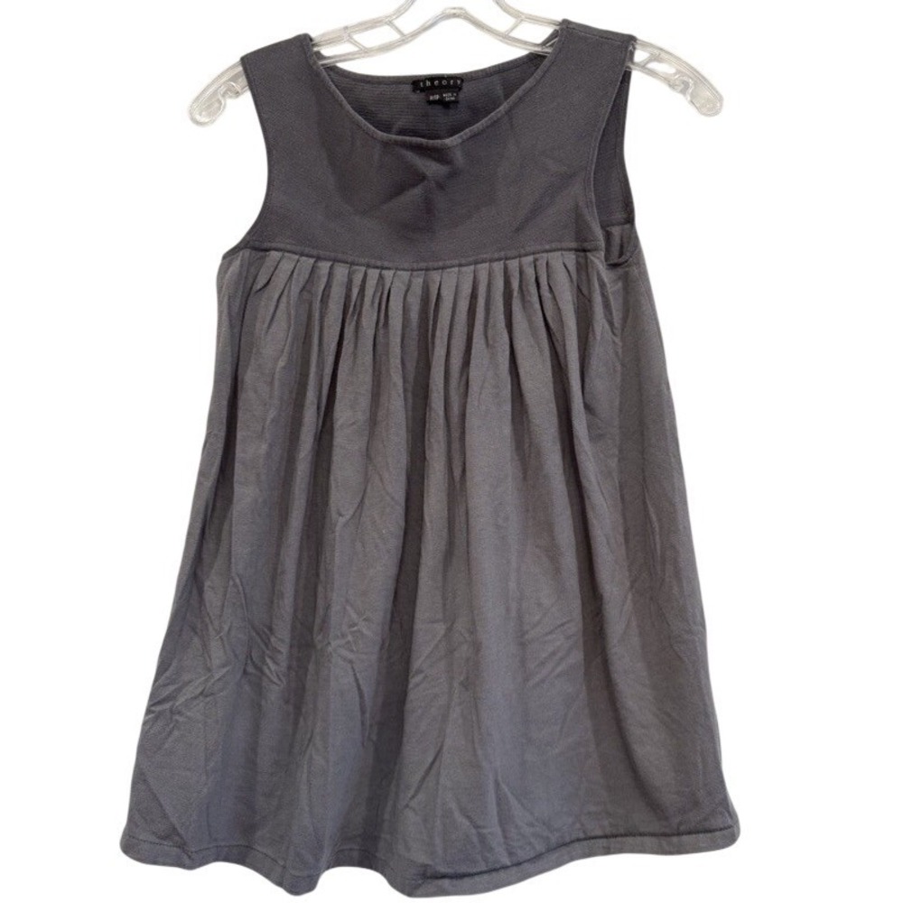 Theory Grey Sleeveless Top Pleated Shirt‎ Size P/TP Chic Casual